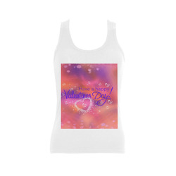 happy valentines day pink by FeelGood Women's Shoulder-Free Tank Top (Model T35)