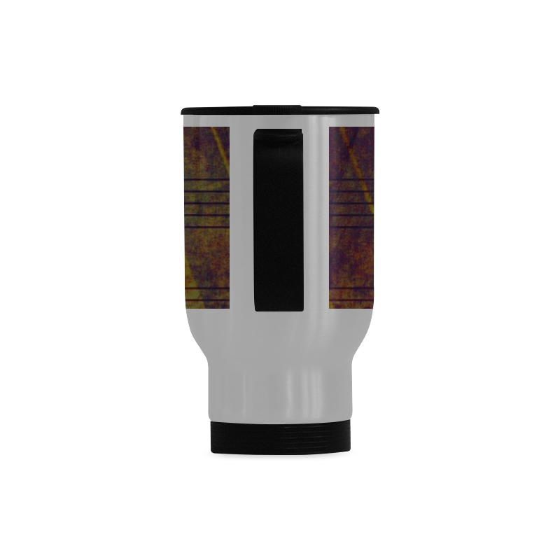 Music, vintage look A by JamColors Travel Mug (Silver) (14 Oz)