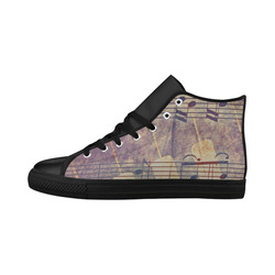 Music, vintage look B by JamColors Aquila High Top Microfiber Leather Women's Shoes (Model 032)