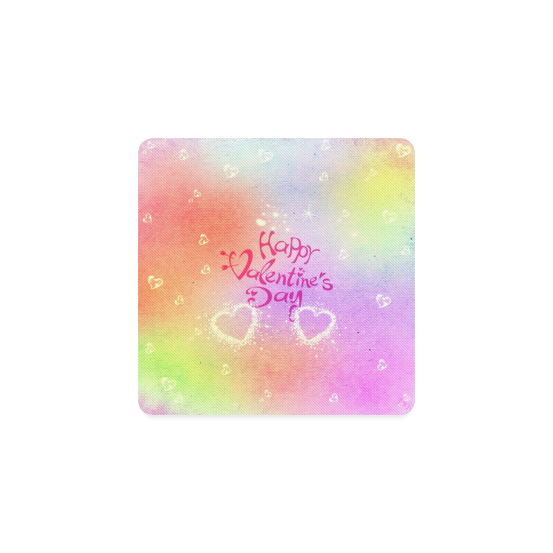 happy valentines day by FeelGood Square Coaster