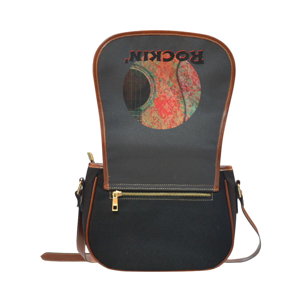 Acoustic Splatter rockin Saddle Bag/Small (Model 1649)(Flap Customization)