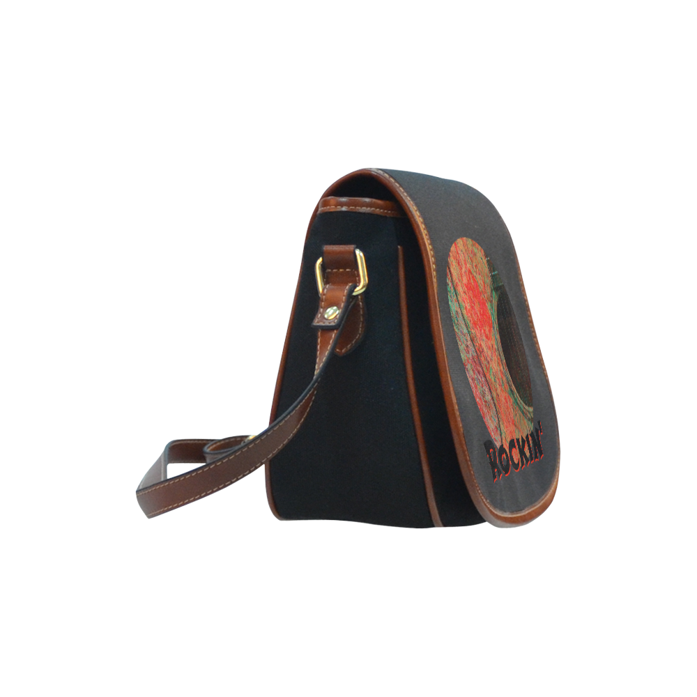 Acoustic Splatter rockin Saddle Bag/Small (Model 1649)(Flap Customization)