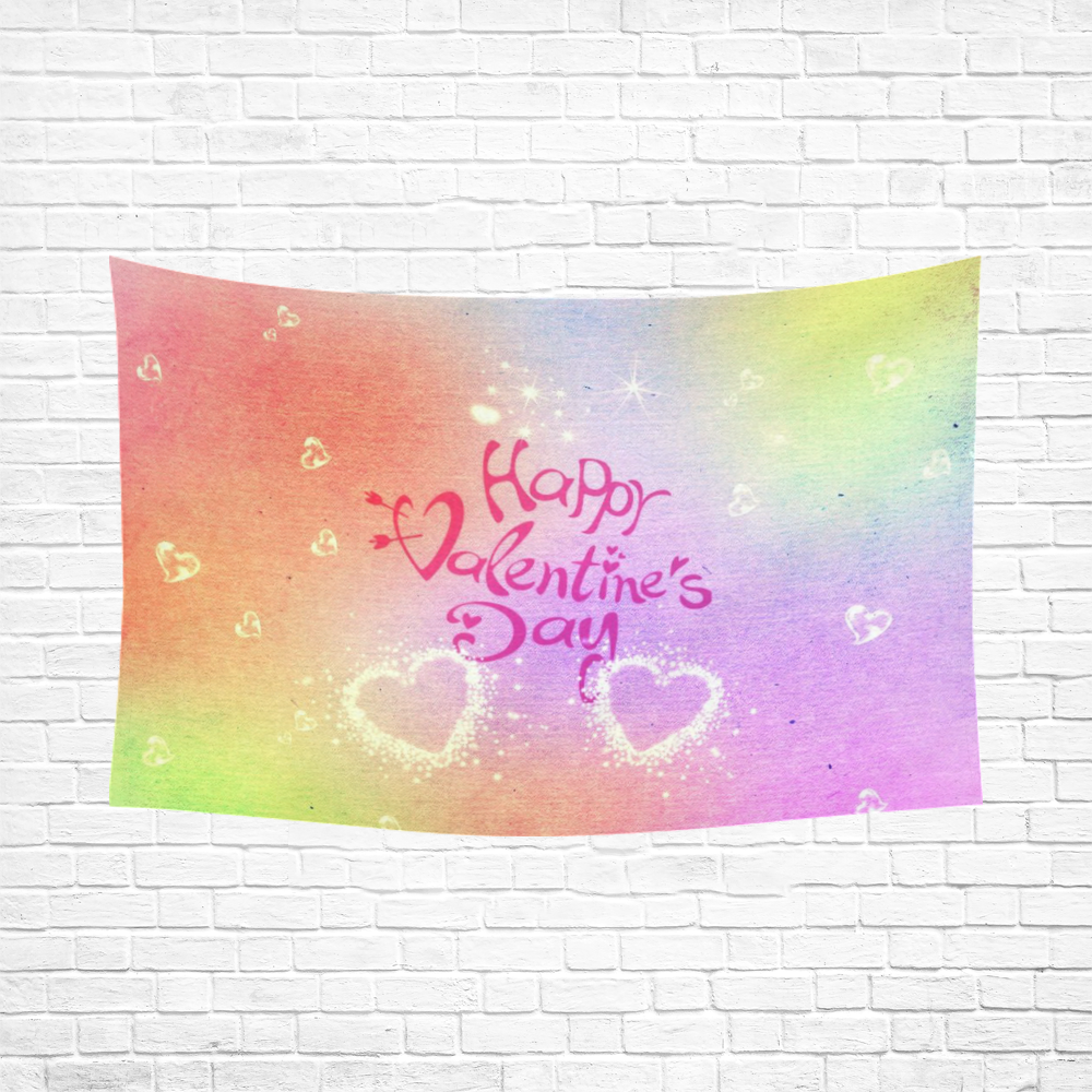 happy valentines day by FeelGood Cotton Linen Wall Tapestry 90"x 60"