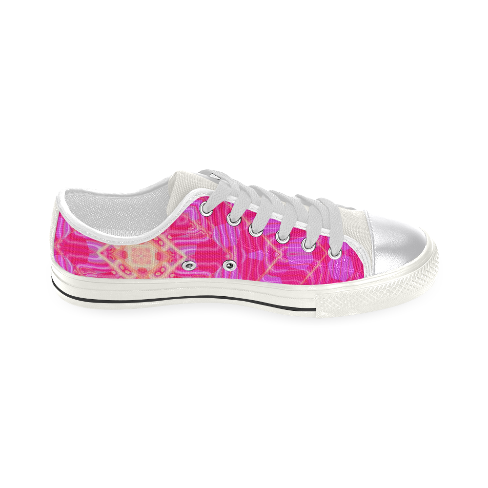 Pink And Rose Abstract Pattern Canvas Women's Shoes/Large Size (Model 018)
