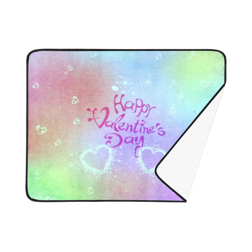 happy valentines day teal by FeelGood Beach Mat 78"x 60"