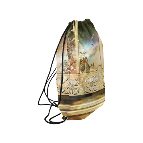 The cute little fairy in the sunset Small Drawstring Bag Model 1604 (Twin Sides) 11"(W) * 17.7"(H)