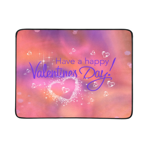 happy valentines day pink by FeelGood Beach Mat 78"x 60"