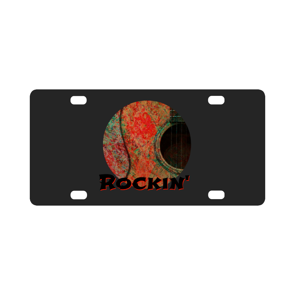 Acoustic Splatter rockin Classic License Plate