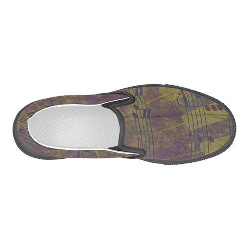 Music, vintage look A by JamColors Men's Slip-on Canvas Shoes (Model 019)