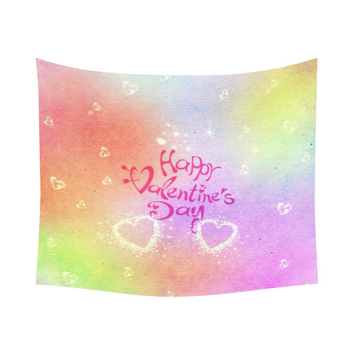 happy valentines day by FeelGood Cotton Linen Wall Tapestry 60"x 51"