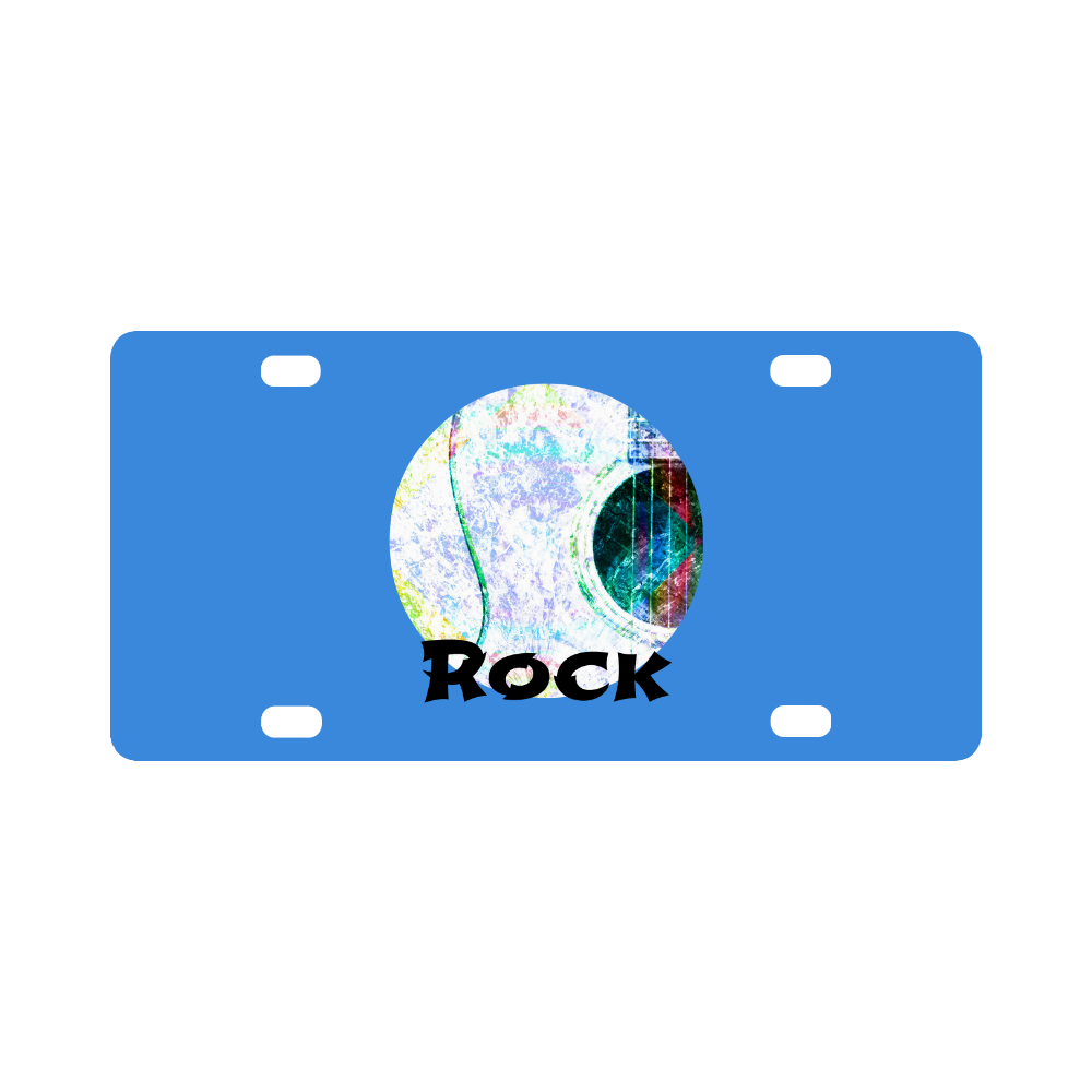 Acoustic Whitewash Rock Classic License Plate