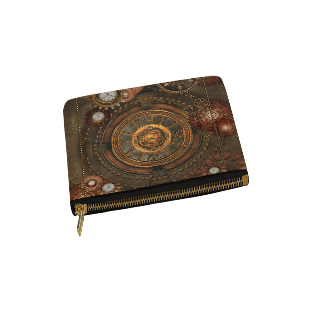 Steampunk, wonderful vintage clocks and gears Carry-All Pouch 6''x5''