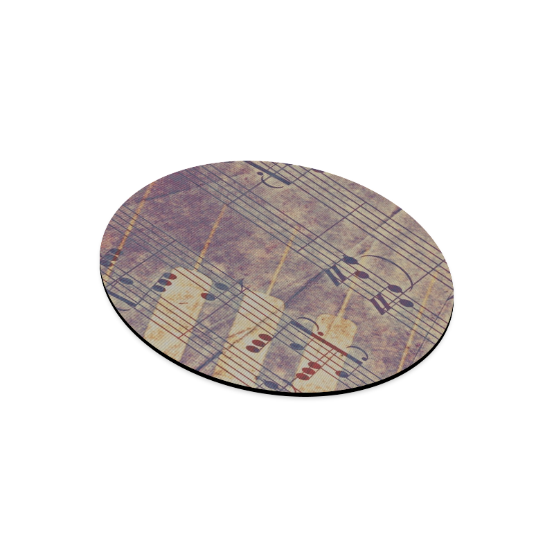 Music, vintage look B by JamColors Round Mousepad