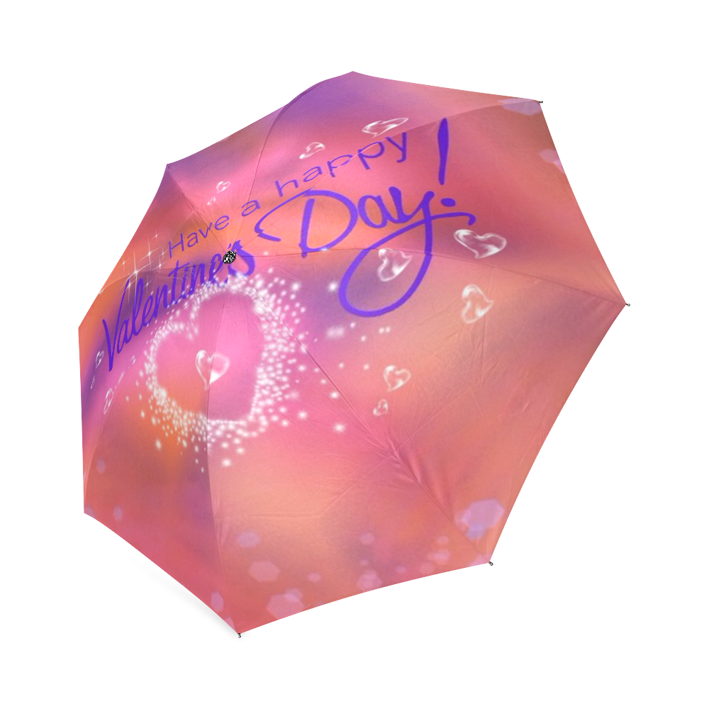 happy valentines day pink by FeelGood Foldable Umbrella (Model U01)