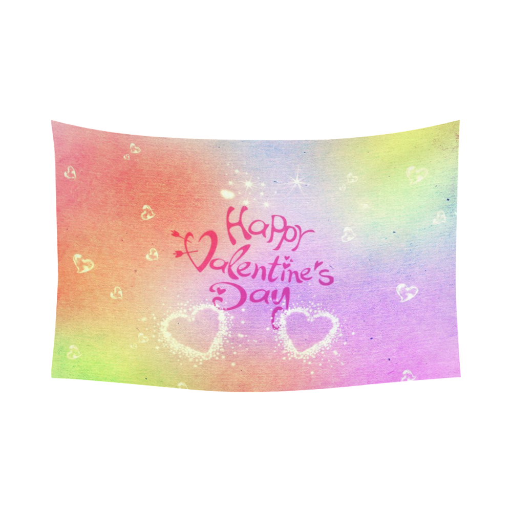 happy valentines day by FeelGood Cotton Linen Wall Tapestry 90"x 60"