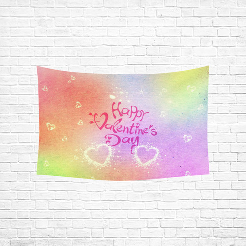 happy valentines day by FeelGood Cotton Linen Wall Tapestry 60"x 40"