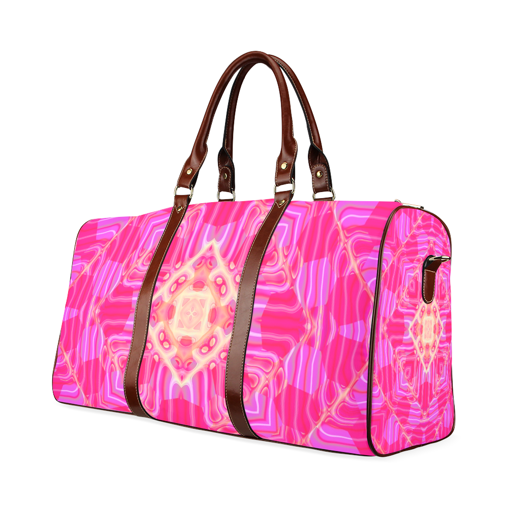 Pink And Rose Abstract Pattern Waterproof Travel Bag/Small (Model 1639)