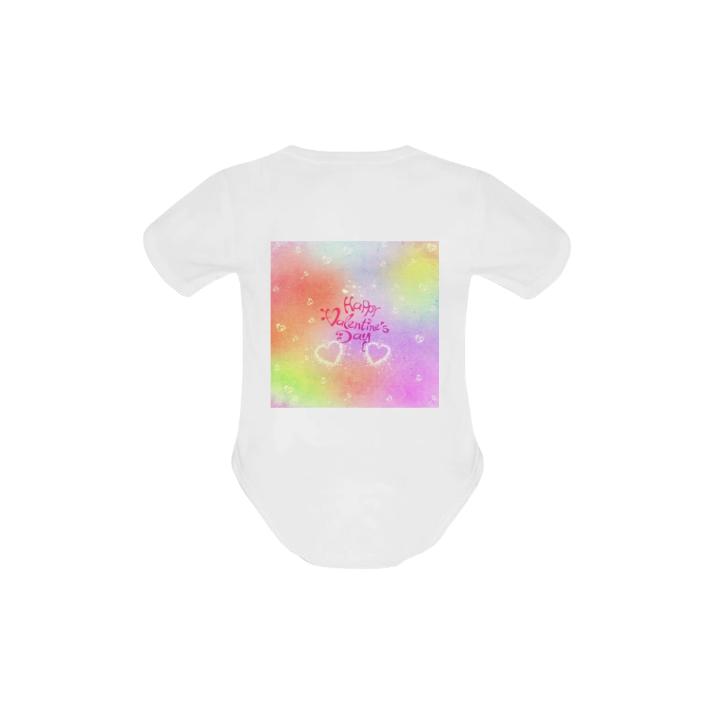 happy valentines day by FeelGood Baby Powder Organic Short Sleeve One Piece (Model T28)