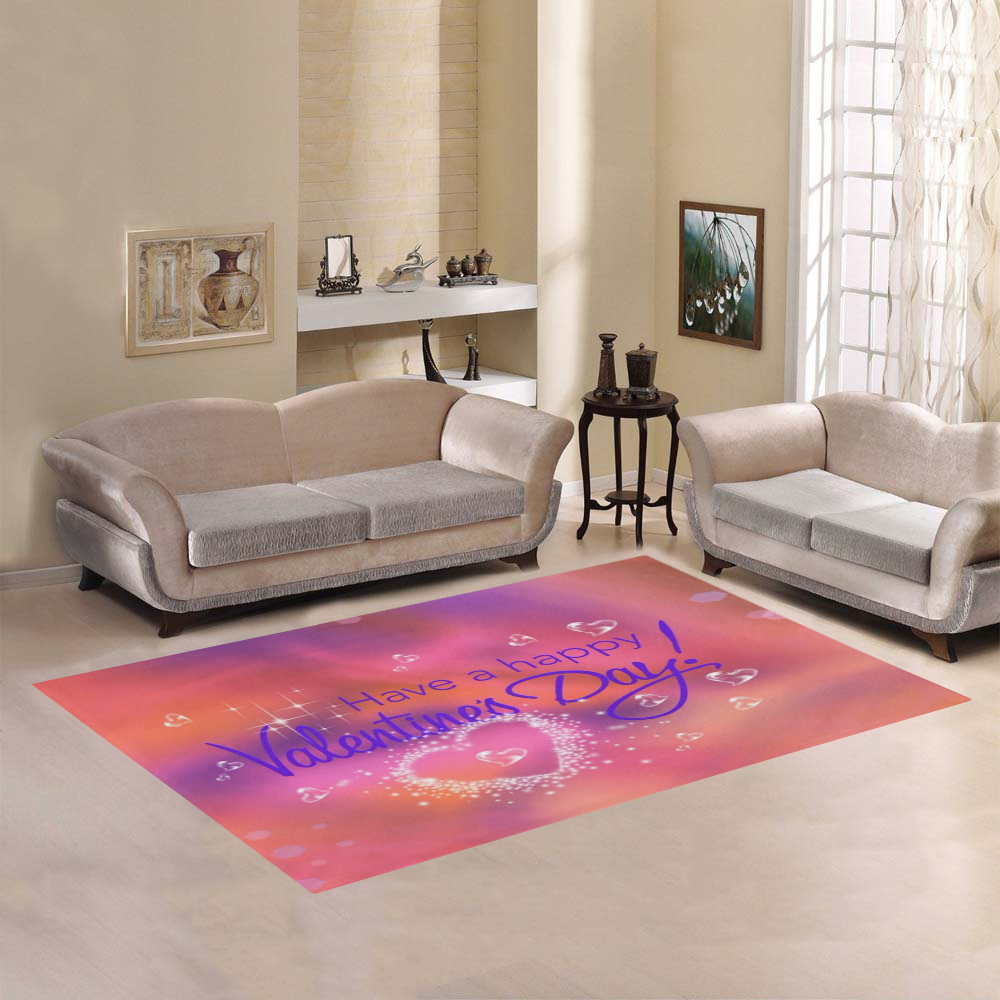 happy valentines day pink by FeelGood Area Rug7'x5'