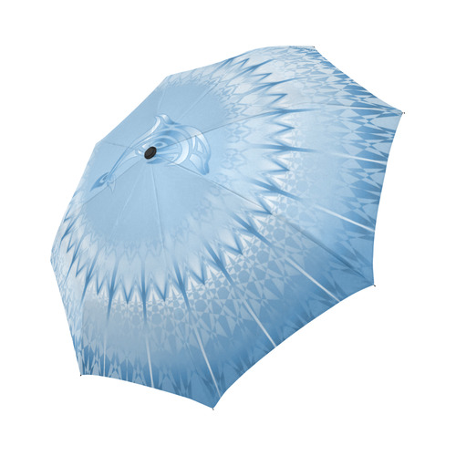 Blue Mandala Dolphin Metallic Shimmering Auto-Foldable Umbrella (Model U04)