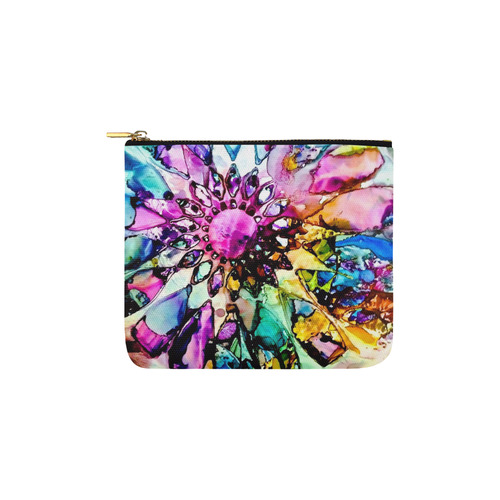 Jeweled Flower coin purse Carry-All Pouch 6''x5''