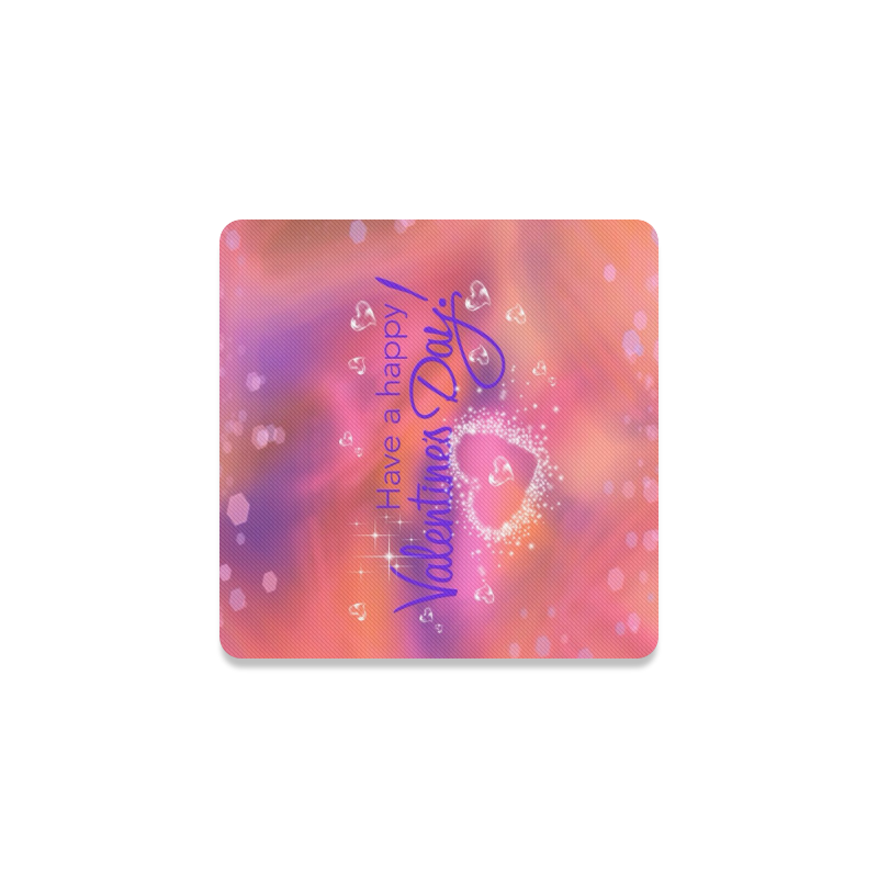 happy valentines day pink by FeelGood Square Coaster