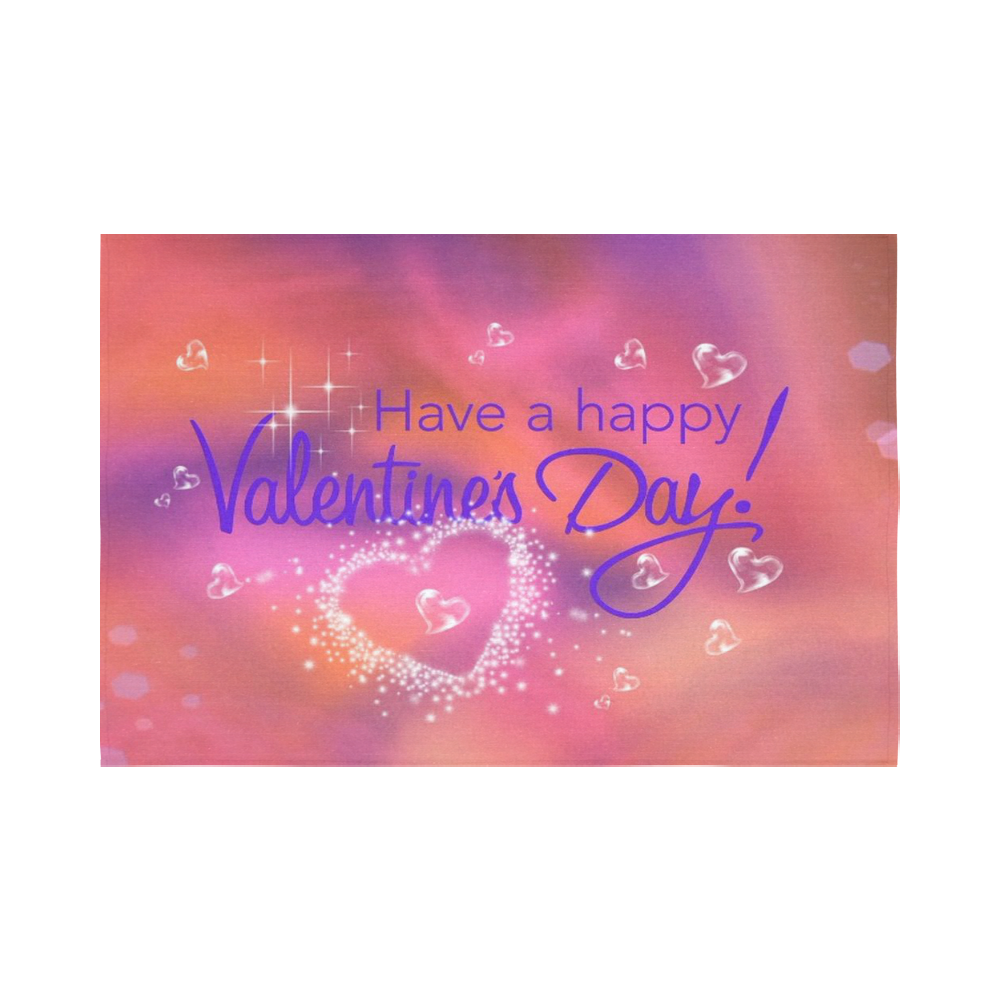 happy valentines day pink by FeelGood Cotton Linen Wall Tapestry 90"x 60"