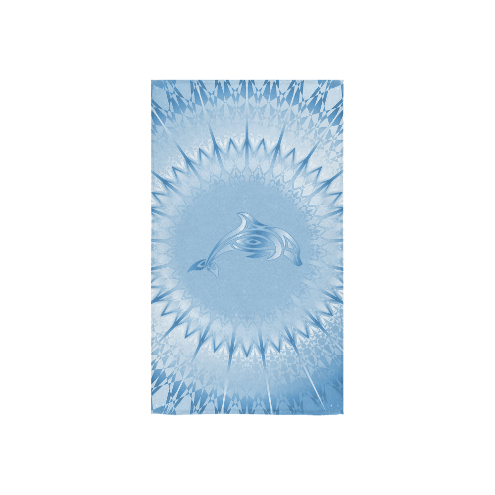 Blue Mandala Dolphin Metallic Shimmering Custom Towel 16"x28"