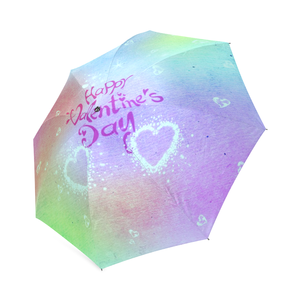 happy valentines day teal by FeelGood Foldable Umbrella (Model U01)