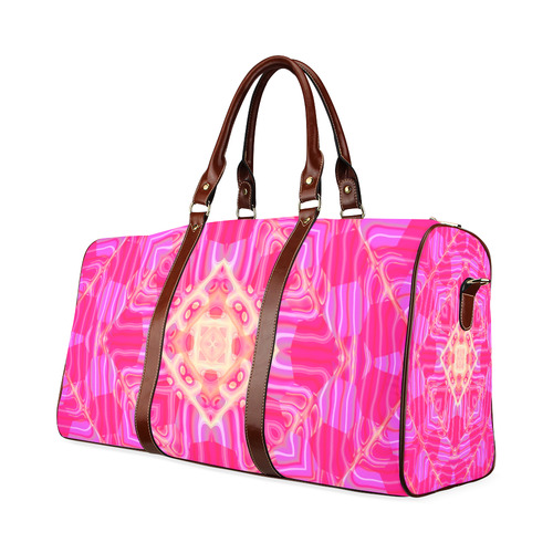 Pink And Rose Abstract Pattern Waterproof Travel Bag/Large (Model 1639)