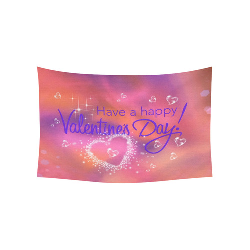 happy valentines day pink by FeelGood Cotton Linen Wall Tapestry 60"x 40"