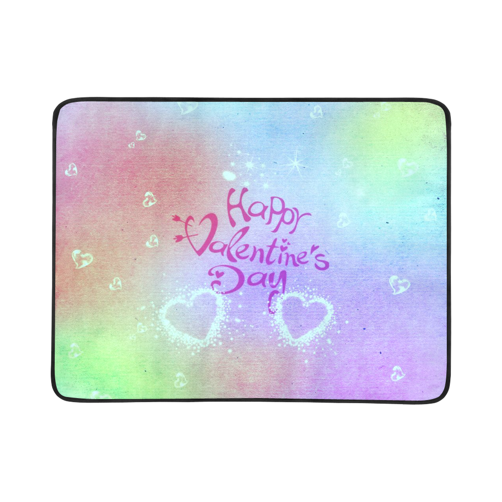 happy valentines day teal by FeelGood Beach Mat 78"x 60"