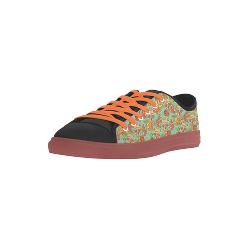 sugar skull pattern Aquila Microfiber Leather Women's Shoes (Model 031)