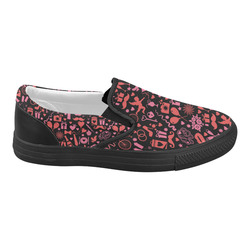 Pink Love Women's Slip-on Canvas Shoes (Model 019)