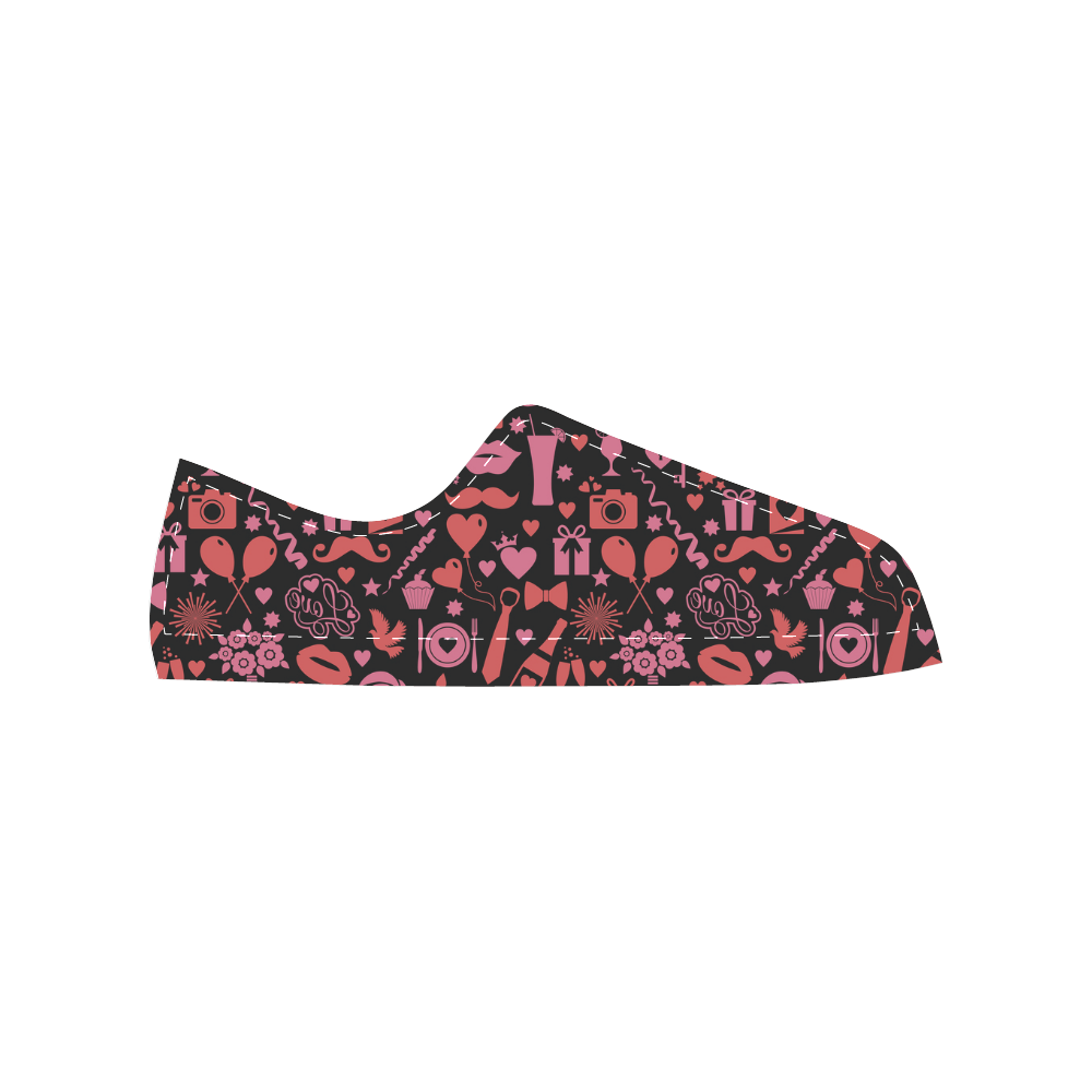 Pink Love Women's Classic Canvas Shoes (Model 018)