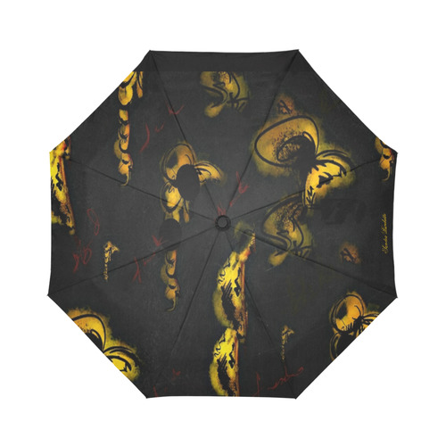 Black Gold Pieces Auto-Foldable Umbrella (Model U04)