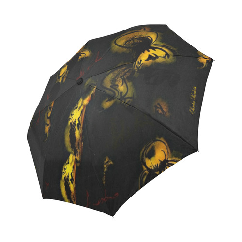 Black Gold Pieces Auto-Foldable Umbrella (Model U04)