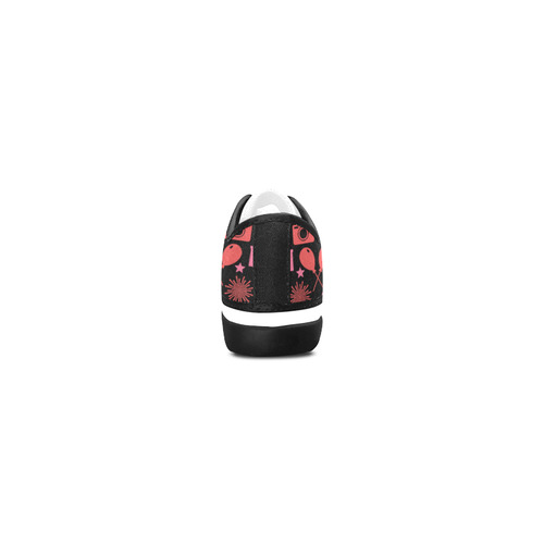 Pink Love Women's Canvas Zipper Shoes (Model 001)