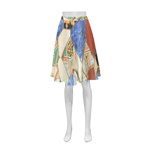 Mosaic decoration Athena Women's Short Skirt (Model D15)