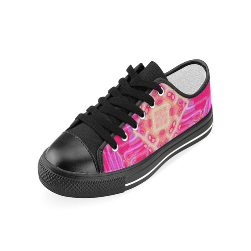 Pink And Rose Abstract Pattern Women's Classic Canvas Shoes (Model 018)