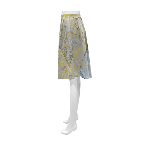 GoldAbstractAngles Athena Women's Short Skirt (Model D15)
