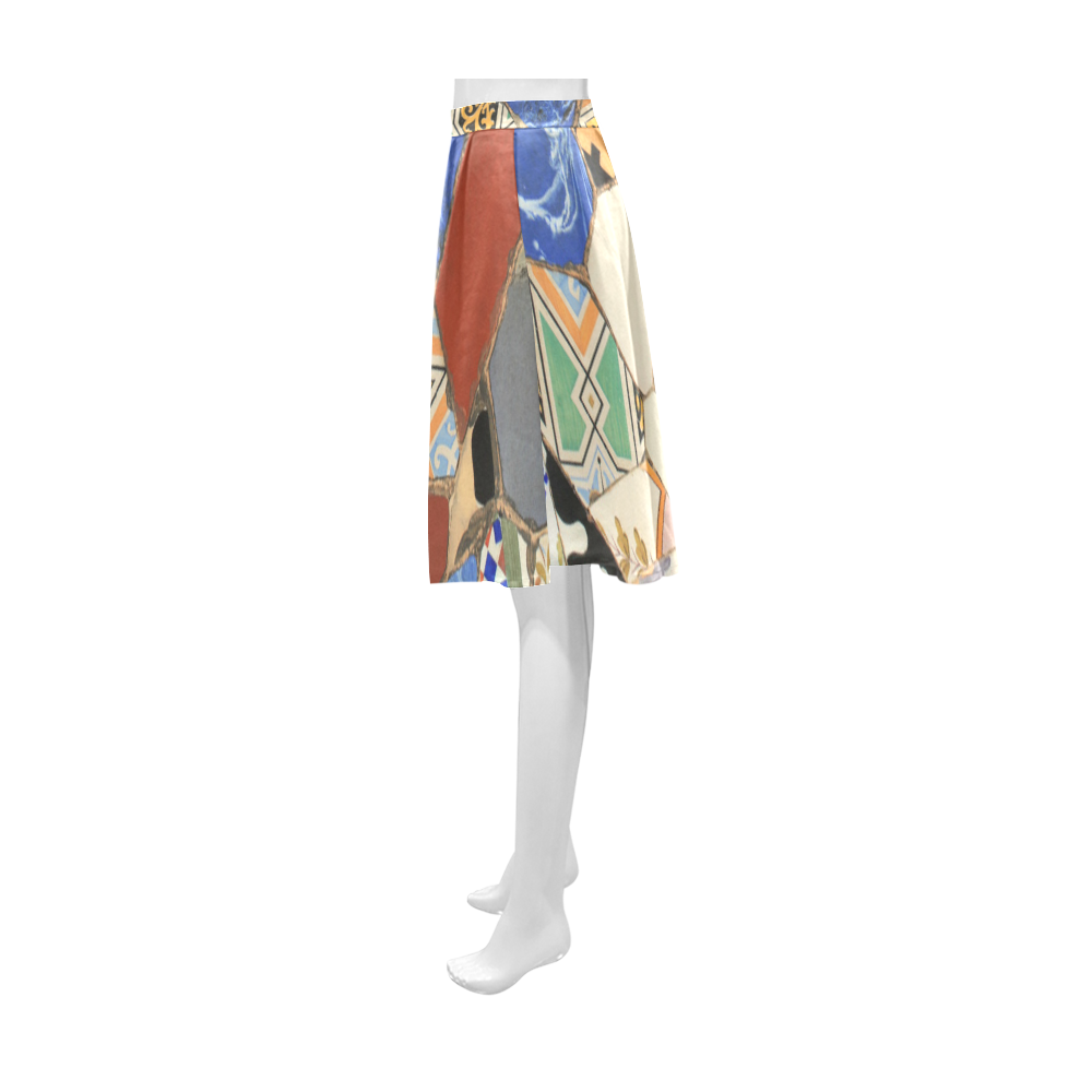 Mosaic decoration Athena Women's Short Skirt (Model D15)