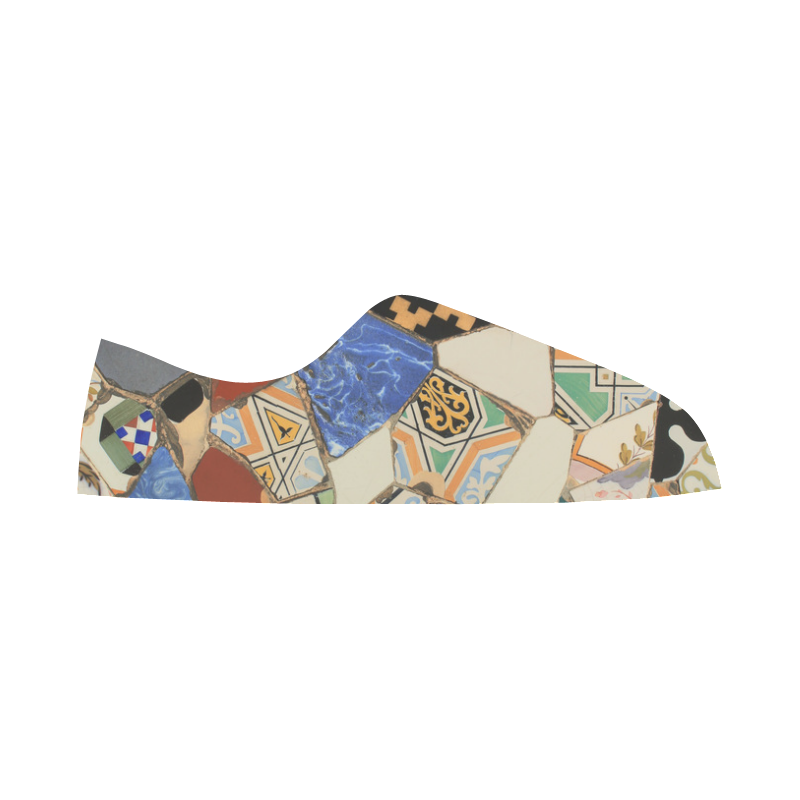 Mosaic decoration Women's Canvas Zipper Shoes/Large Size (Model 001)