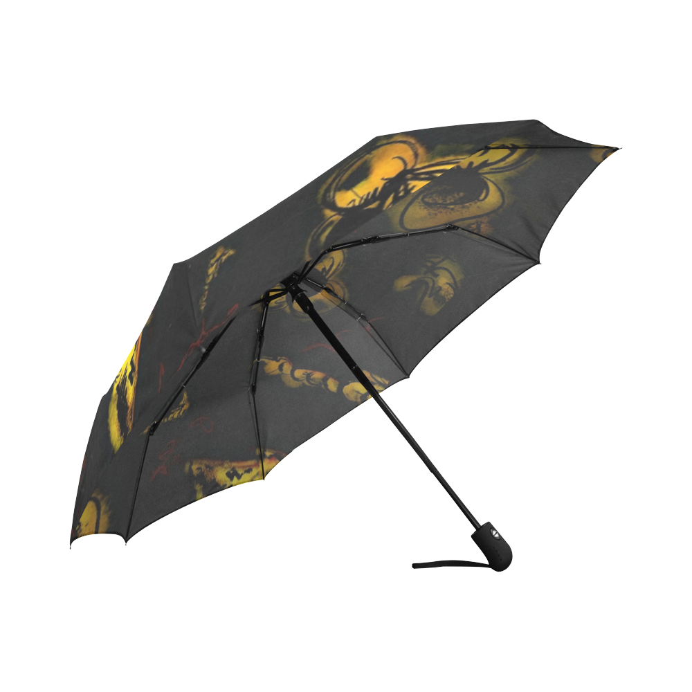 Black Gold Pieces Auto-Foldable Umbrella (Model U04)