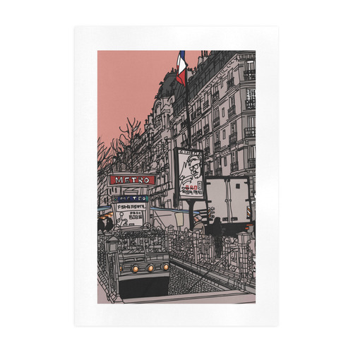 Street in Paris Art Print 19‘’x28‘’
