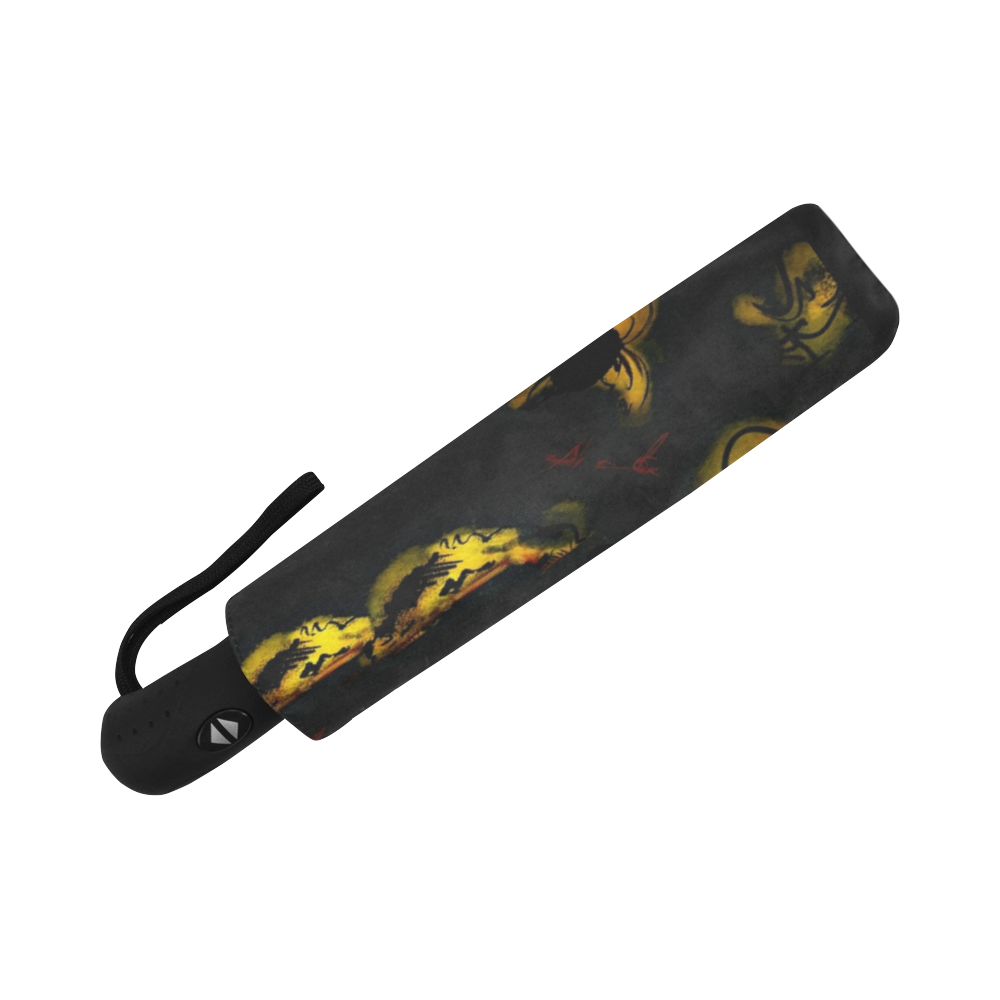 Black Gold Pieces Auto-Foldable Umbrella (Model U04)