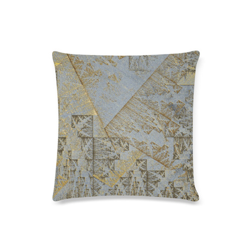 GoldAbstractAngles Custom Zippered Pillow Case 16"x16"(Twin Sides)