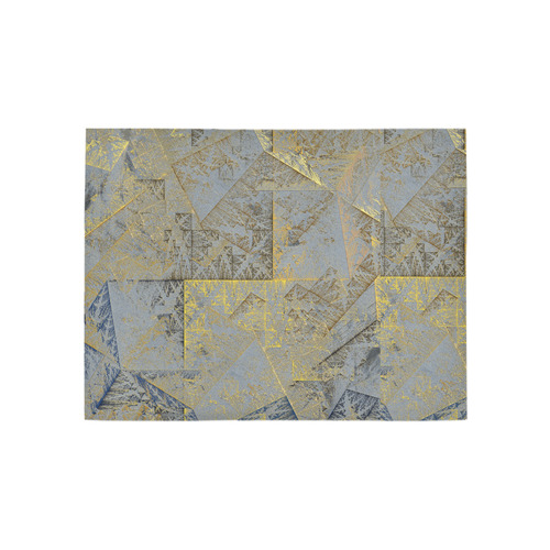 GoldAbstractAngles Area Rug 5'3''x4'