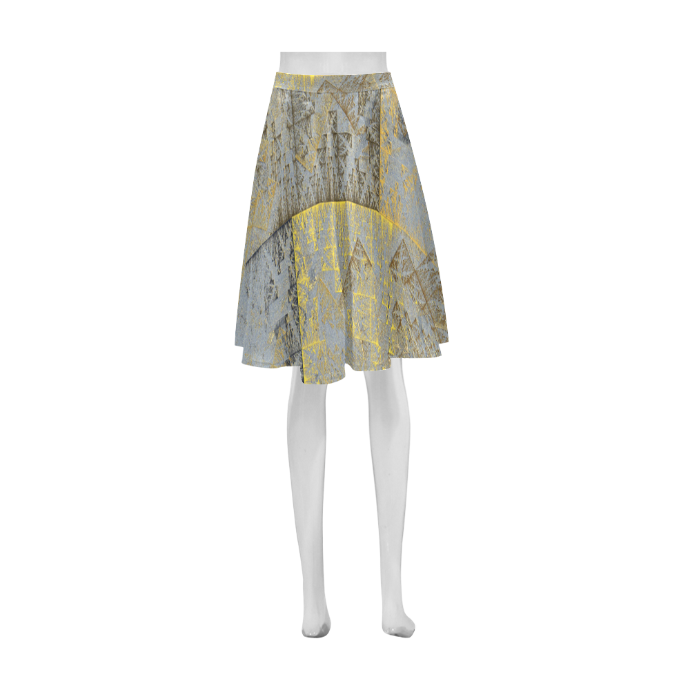 GoldAbstractAngles Athena Women's Short Skirt (Model D15)