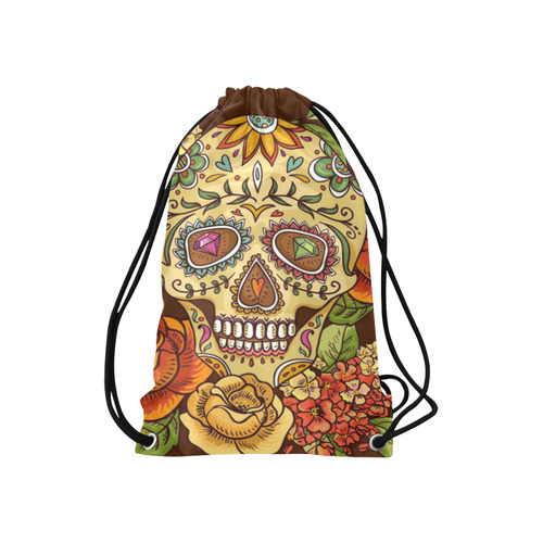 sugar skull Small Drawstring Bag Model 1604 (Twin Sides) 11"(W) * 17.7"(H)